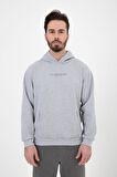defy's ERKEK BASKILI KAPÜŞONLU SWEATSHIRT GRİ - L
