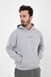 defy's ERKEK BASKILI KAPÜŞONLU SWEATSHIRT GRİ - XXL