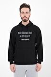 defy's ERKEK BASKILI KAPÜŞONLU SWEATSHIRT SİYAH - XL