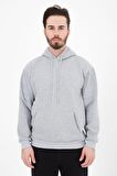 defy's ERKEK BASIC KAPÜŞONLU SWEATSHIRT GRİ - S
