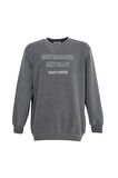 defy's ERKEK BASKILI UZUN KOLLU BİSİKLET YAKA SWEATSHIRT ANTRASİT - L