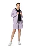 defy's KADIN KAPÜŞONLU FERMUARLI OVERSIZE SWEATSHIRT SU YEŞİLİ - XL