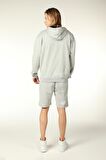defy's ERKEK KAPÜŞONLU FERMUARLI OVERSIZE SWEATSHIRT GRİ MELANJ - XL