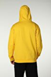 defy's ERKEK KAPÜŞONLU FERMUARLI OVERSIZE SWEATSHIRT SARI - S