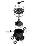 Midas Çok Yollu Vana Ø 63 mm (2 inç) Yandan Yapıştırma Çıkışlı-6 Way Valves-ToptancıyızBiz