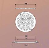 Gemaş Yuvarlak Dip Emiş Izgara Dış Çerçevesi 242 mm-ToptancıyızBiz