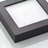 Maxled MX-1066B - 12W 6500K Soğuk Beyaz | Siyah Kasa Sıva Üstü Kare LED Panel