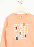Haribo Kabartma Kız Çocuk Somon Sweatshırt HRBTXT306 Haribo Çocuk Sweatshirt