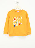 Haribo Kabartma Kız Çocuk Hardal Sweatshırt HRBTXT306 Haribo Çocuk Sweatshirt