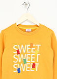 Haribo Kabartma Kız Çocuk Hardal Sweatshırt HRBTXT306 Haribo Çocuk Sweatshirt