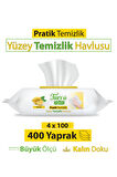 Turco Doğadan Pratik Yüzey Temizlik Havlusu Limon 4x100 (400 Yaprak)