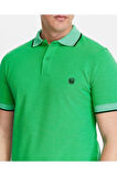 Erkek Yeşil %100 Pamuk Serin Tutan Fit Polo Yaka T-shirt