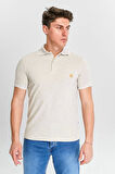 Erkek Bej %100 Pamuk Serin Tutan Fit Polo Yaka T-shirt