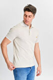 Erkek Bej %100 Pamuk Serin Tutan Fit Polo Yaka T-shirt