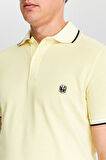 Erkek Sarı %100 Pamuk Serin Tutan Fit Polo Yaka T-shirt