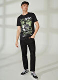Never Say Never Nasa Baskılı Siyah Erkek T-Shirt BYL3312