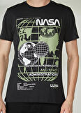 Never Say Never Nasa Baskılı Siyah Erkek T-Shirt BYL3312