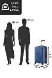 G&D Polo Suitcase Abs Çivit Mavi Orta Boy Valiz 600.05-O