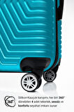G&D Polo Suitcase Abs 3'lü Turkuaz Lüx Valiz Seyahat Seti 600.16-set