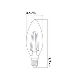 Heka Rustik Led E14 Ampul 6W 6500K Beyaz Işık ERD-93