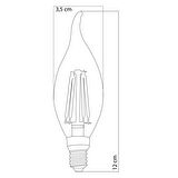 Heka Led Filament Rustik Ampul Kıvrık Uç  6W E14 6500K Beyaz Işık ERD-94