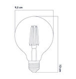Heka Rustik Led Ampul E27 G95 6W 2500K Gün Işığı ERD-82