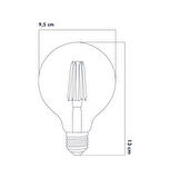 Heka Rustik Led Ampul E27 G95 8W 2500K Gün Işığı ERD-86