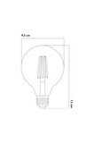 Rustik LED Ampul E27 G95 8W 2500K Gün Işığı 5'li ERD-86