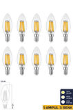 3 Renkli Led Filament Rustik Ampul 6W E14 C35 ERD-260