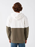 XSIDE Gri Uzun Kollu Renk Bloklu Erkek Kalın Hoodie