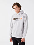LCW Casual GRİ Uzun Kollu Baskılı Erkek Kalın Hoodie