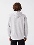 LCW Casual GRİ Uzun Kollu Baskılı Erkek Kalın Hoodie