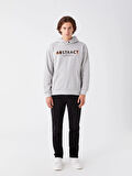 LCW Casual GRİ Uzun Kollu Baskılı Erkek Kalın Hoodie