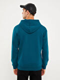 LCW Casual PETROL Uzun Kollu Baskılı Erkek Kalın Hoodie
