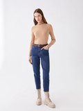 LCW Jeans İNDİGO Yüksek Bel Mom Fit Kadın Jean Pantolon