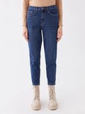 LCW Jeans İNDİGO Yüksek Bel Mom Fit Kadın Jean Pantolon
