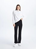 XSIDE ACTIVE Siyah Beli Lastikli İspanyol Paça Kadın Tayt Pantolon