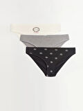 LCW DREAM Siyah Baskılı Bikini Külot 3'lü