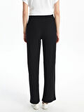 LCWAIKIKI Basic Siyah Beli Lastikli Dokulu Kadın Pantolon
