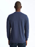 LCWAIKIKI Classic İNDİGO Bisiklet Yaka Uzun Kollu Erkek Sweatshirt