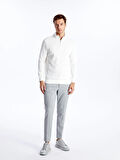 LCWAIKIKI Classic Ekru Dik Yaka Uzun Kollu Erkek Sweatshirt