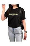 California Baskılı Unisex Oversize T-Shirt