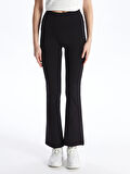 XSIDE Siyah Beli Lastikli İspanyol Paça Kadın Tayt Pantolon