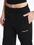 LCW Vision Siyah Beli Lastikli Baskılı Kadın Jogger Eşofman Altı