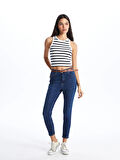 LCW Jeans İNDİGO Beli Kemerli Jüpiter Süper Skinny Fit Kadın Jean Pantolon
