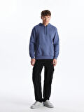 LCW Casual İNDİGO Uzun Kollu Erkek Kalın Hoodie