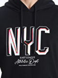 XSIDE Siyah Uzun Kollu Baskılı Erkek Hoodie
