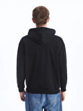 XSIDE Siyah Uzun Kollu Baskılı Erkek Hoodie