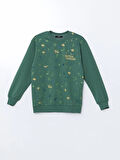 Bisiklet Yaka Baskılı Erkek Çocuk Sweatshirt_W4LQ14Z4-GXF_8684141543507_8-9 Yaş