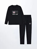 Bisiklet Yaka Baskılı Kadın Pijama Takımı_W4LG27Z8-HSF_8684141658515_M
